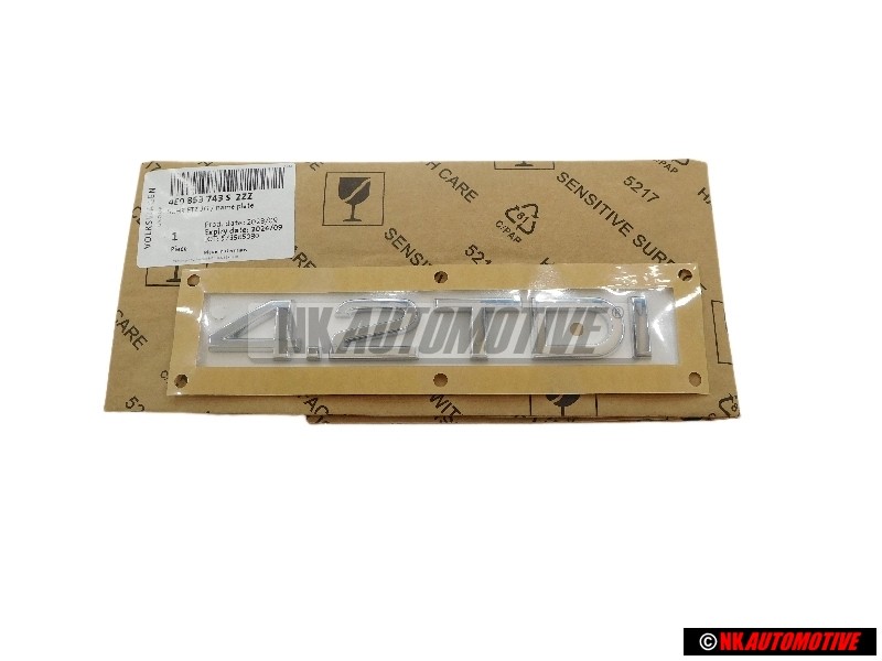 Audi Originale 4.2 TDI Posteriore Logo Emblema Scritta Cromo - 4E0853743S 2ZZ