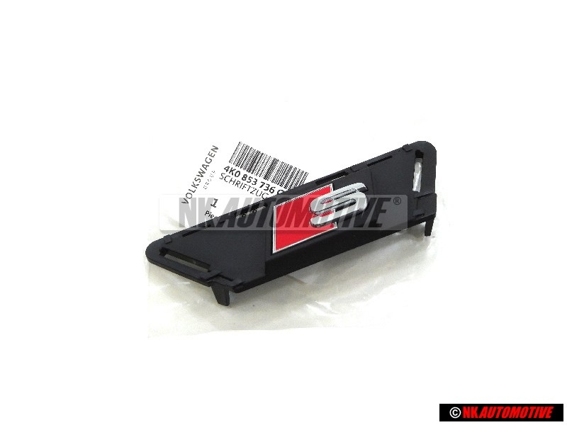 Audi Originale S Fronte Logo Emblema Scritta Nero Cromo Rosso - 4K0853736G 2ZZ
