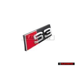 Audi Originale S3 Fronte Logo Emblema Scritta Nero Cromo Rosso - 8P0853736A 2ZZ