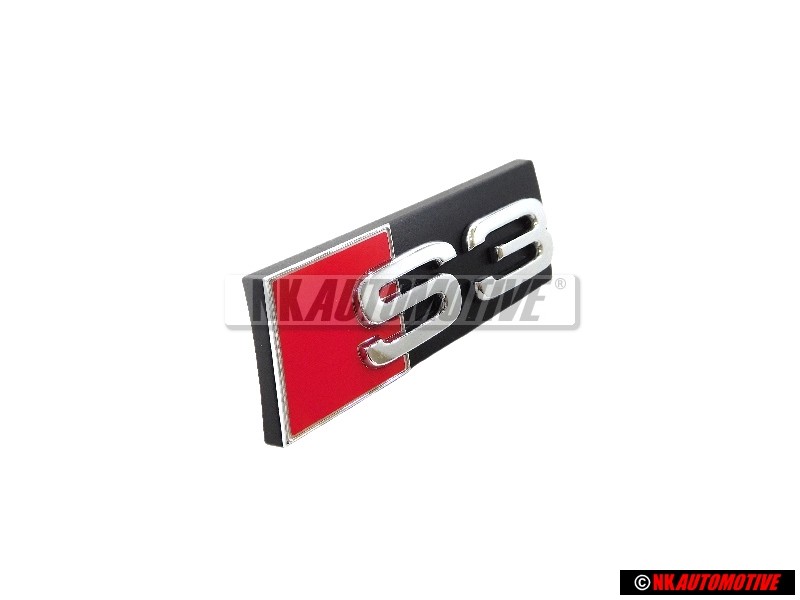 Audi Originale S3 Fronte Logo Emblema Scritta Nero Cromo Rosso - 8P0853736A 2ZZ
