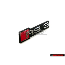 Audi Originale RS3 Fronte Logo Emblema Scritta Nero Cromo Rosso - 8Y0853736A 2ZZ