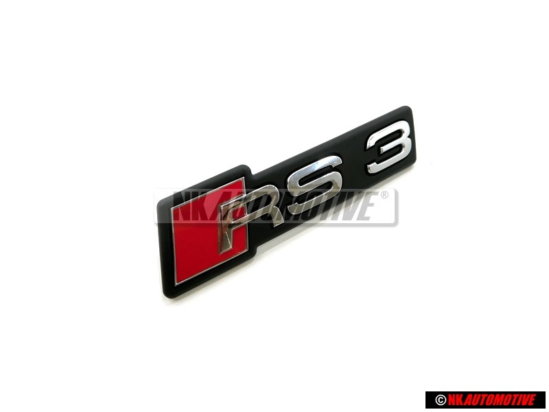 Audi Originale RS3 Fronte Logo Emblema Scritta Nero Cromo Rosso - 8Y0853736A 2ZZ