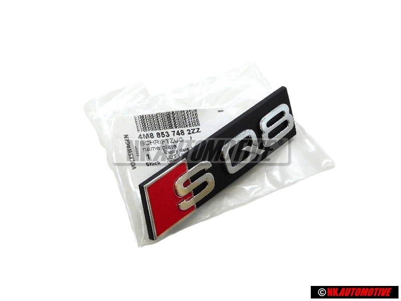 Audi Originale SQ8 Fronte Logo Emblema Scritta Nero Cromo Rosso - 4M8853748 2ZZ