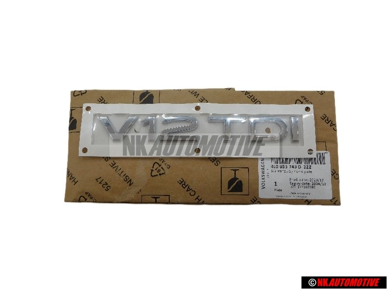 Audi Originale V12 TDI Posteriore Logo Emblema Scritta Cromo - 4L0853743D 2ZZ