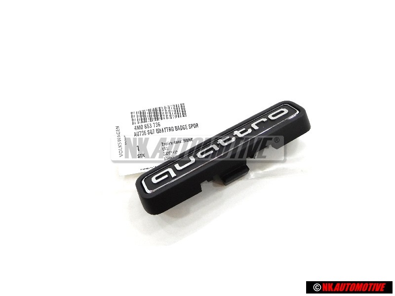 Audi Originale QUATTRO Fronte Logo Emblema Scritta Nero Cromo - 4M0853736