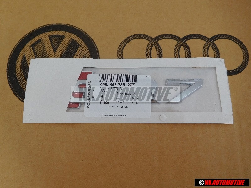 Audi Originale SQ7 Posteriore Logo Emblema Scritta Cromo Rosso - 4M0853735 2ZZ