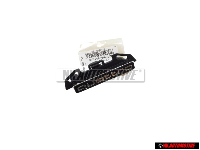 Audi Originale QUATTRO Fronte Logo Emblema Scritta Nero Cromo - 80F853736 2ZZ