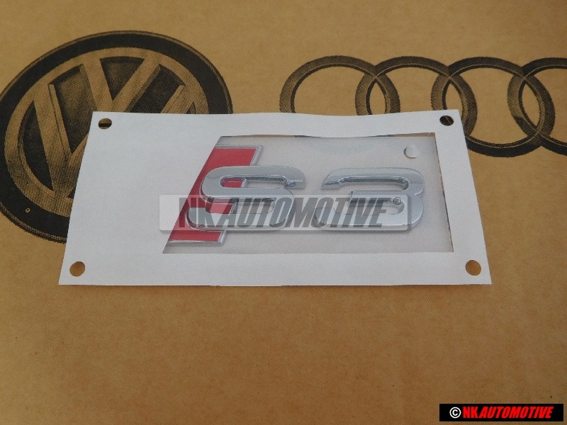 Audi Originale S3 Posteriore Logo Emblema Scritta Cromo Rosso - 8L0853735 2ZZ
