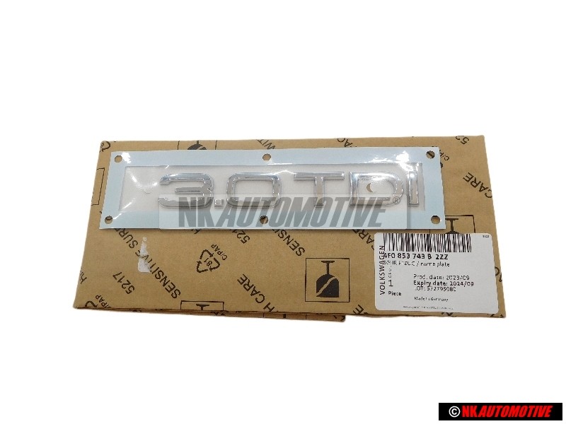 Audi Originale 3.0 TDI Posteriore Logo Emblema Scritta Cromo - 4F0853743B 2ZZ