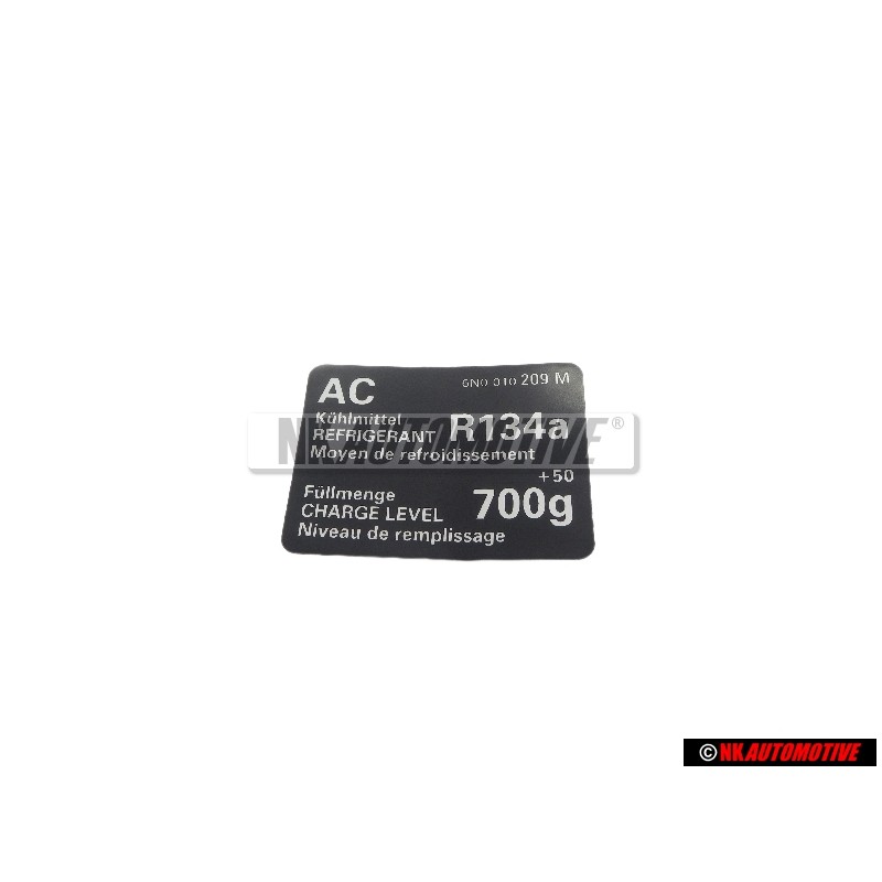 VW Originale Etichetta AC Agente Criogeno R134A - 6N0010209M