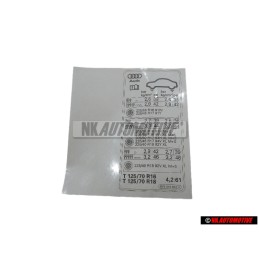 Audi Originale Etichetta Per Pressione Pneumatici - 8V0010502H