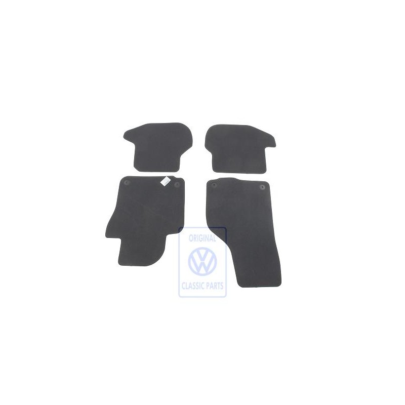 VW Originale 1 Set Di Tappetini Nero/Grigio Flanella - 1Q1863011C QIK