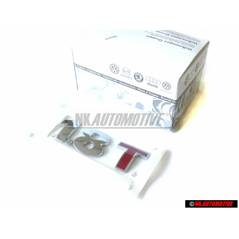 VW Originale 1.8T Posteriore Logo Emblema Scritta Cromo Rosso - 1J0853675AGGQF