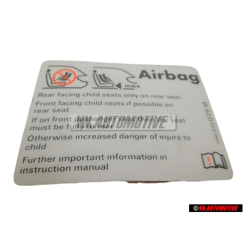 VW Originale Etichetta 'Airbag' Impiegando Sedili Per Bambini - 1H0010079M
