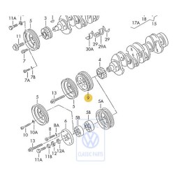 VW Originale Puleggia A Nervature Con Smorzatore Di Vibrazioni - 068105243G