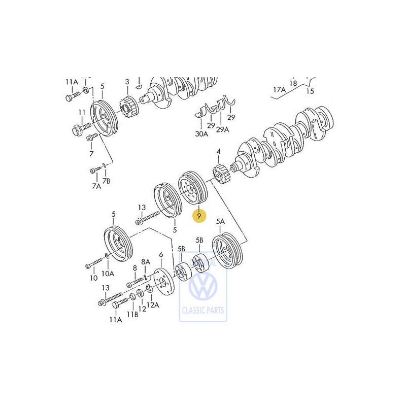 VW Originale Puleggia A Nervature Con Smorzatore Di Vibrazioni - 068105243G