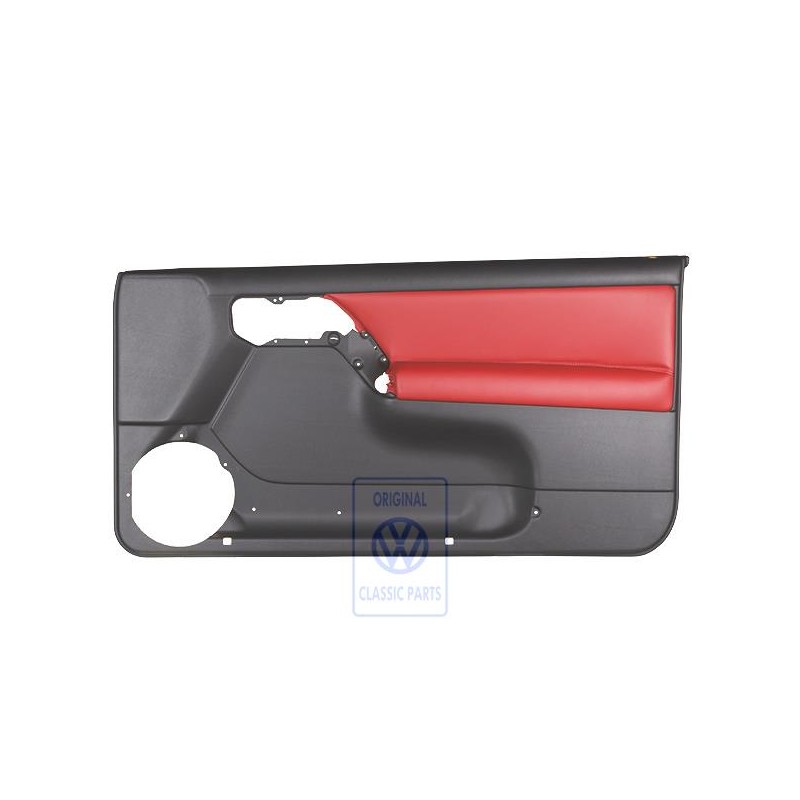 VW Originale Rivestimento Porta Pelle/Similpelle Nero/Rosso - 1E0867012APLPR