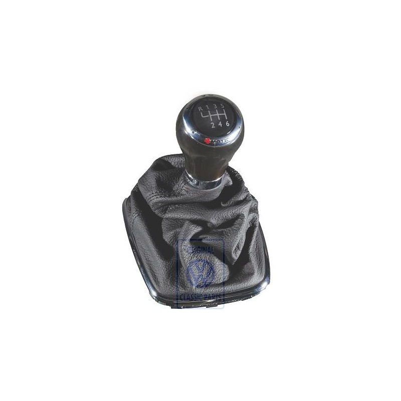 VW Originale Pomo Leva Cambio Legno/Pelle Con Rivestimento - 1J0711113EGQUM