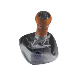 VW Originale Pomo Leva Cambio Legno/Pelle Con Rivestimento - 1J0711113EHQUP