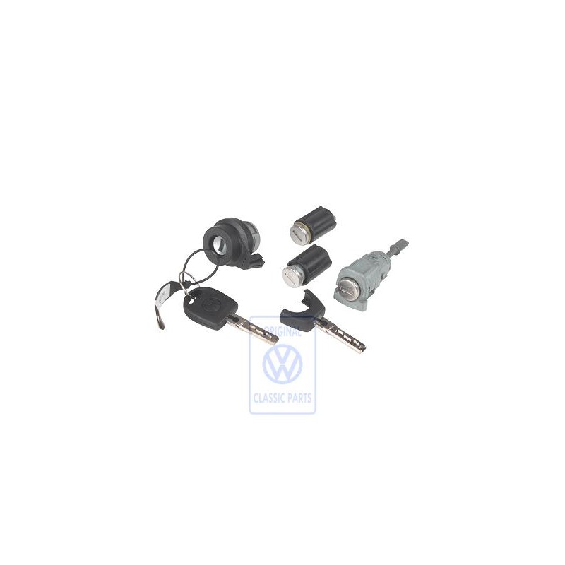 VW Originale 4 Set Cilindr. Serratura Per Maniglia Porta - 5Z2800375B