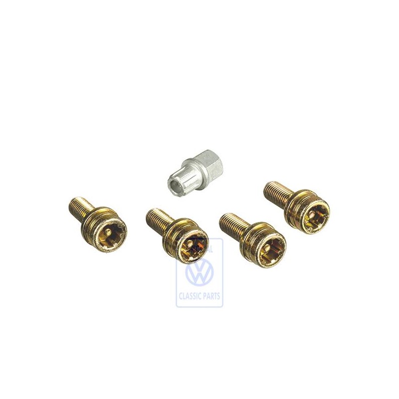 VW Originale 1 Set Di Bulloni Ruota, Anti- Furto Imballo - 6N0698137 SBV