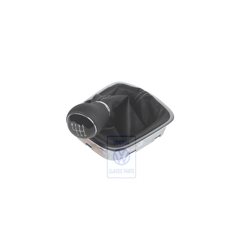VW Originale Pomo Leva Cambio Pelle Con Rivestimento Leva - 6R0711113ACSIX