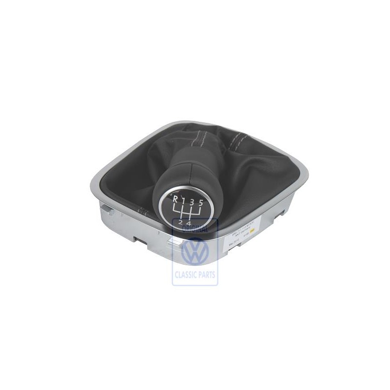 VW Originale Pomo Leva Cambio Pelle Con Rivestimento Leva - 6R0711113M S0C