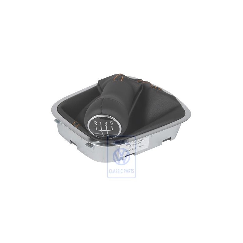 VW Originale Pomo Leva Cambio Pelle Con Rivestimento Leva - 6R0711113M S0D