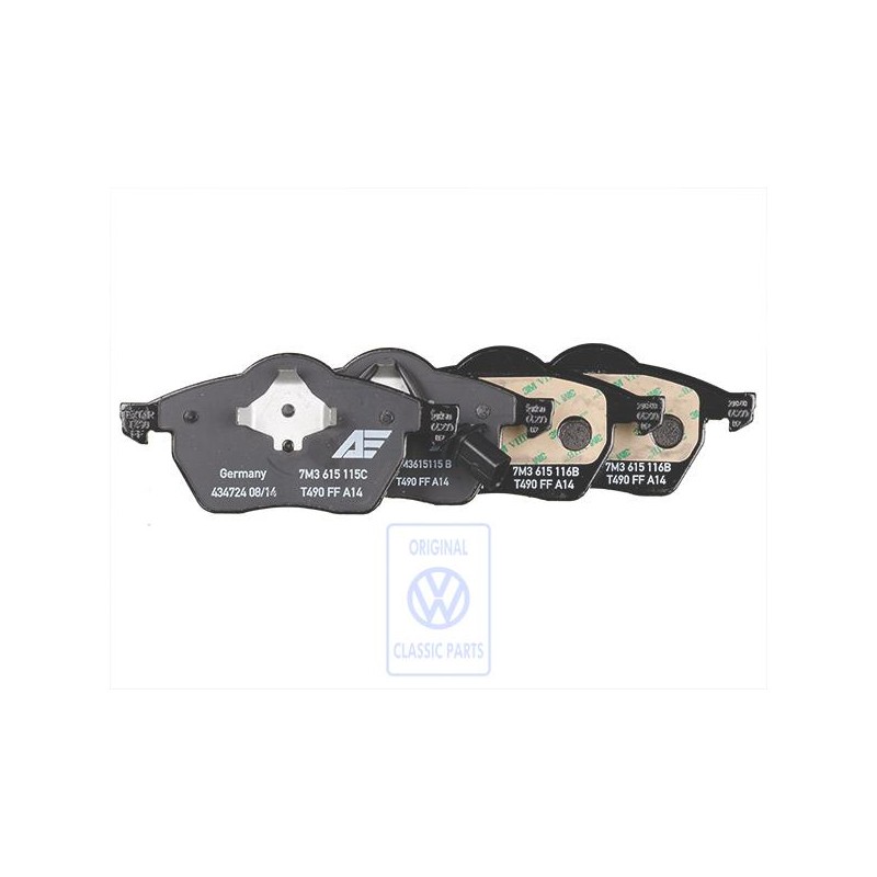 VW Originale 6 Set Di Guarnizioni Freno Con Indicatore - 7M3698151