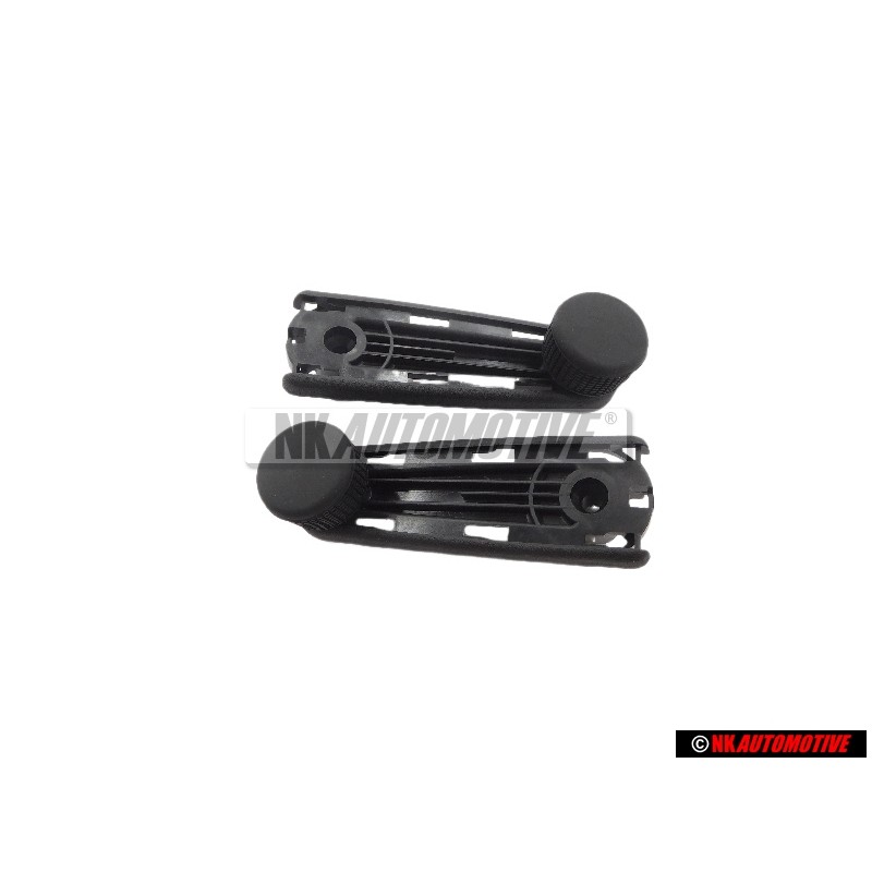 2x VW Originale Manovella Alzacristallo Nero Satinato - 357837581 01C