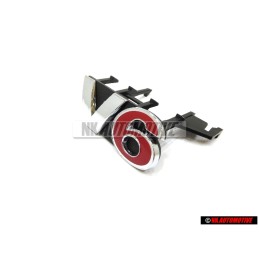 VW Originale V6 Fronte Logo Emblema Scritta Cromo Rosso - 1J6853679E GQF