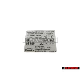 VW Originale Targhetta Di Avvertenza - 1K0010682N