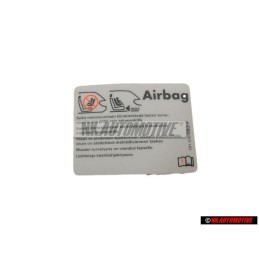 VW Originale Etichetta 'Airbag' Impiegando Sedili Per Bambini - 701010083F