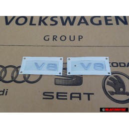2x Audi Originale V8 Lato Logo Emblema Scritta Cromo - 8E0853601B