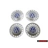 4x VW Originale Copriruota Argento Brillante/Blu/Bianco - 1C0601149D GTT