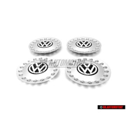 4x VW Originale Copriruota Cromo Brill./Grigio Dolomiti - 1C0601149A GRB