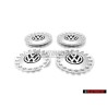 4x VW Originale Copriruota Cromo Brill./Grigio Dolomiti - 1C0601149A GRB