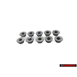10x VW Originale Dado Flangiato Esagonale - N 10017304