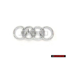 Audi Originale Anelli Fronte Logo Emblema Simbolo Cromo - 8X0853605
