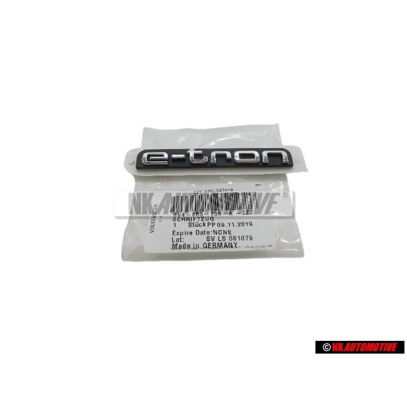 Audi Originale E-TRON Fronte Logo Emblema Scritta Nero Cromo - 8V4853736A 2ZZ