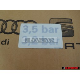 VW Originale Etichetta Per Pressione Pneumatici - 7D0010208R