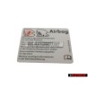 VW Originale Etichetta 'Airbag' Impiegando Sedili Per Bambini - 1H0010079N