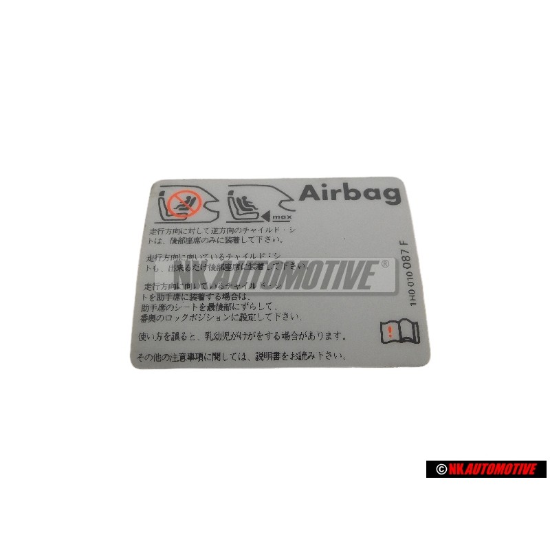 VW Originale Etichetta 'Airbag' Impiegando Sedili Per Bambini - 1H0010087F