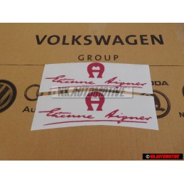 2x VW Classic Parts Scritta Pellicola Rosso Metall. 