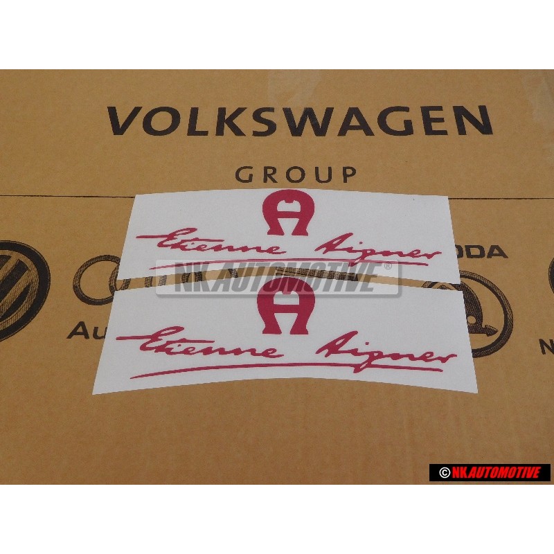 2x VW Classic Parts Scritta Pellicola Rosso Metall. 