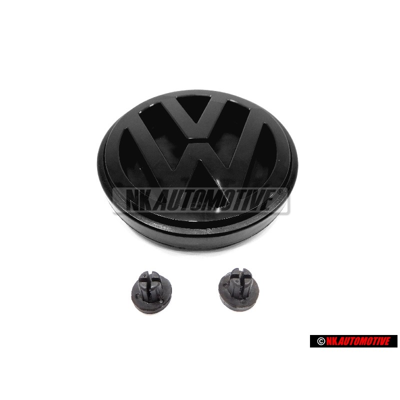 VW Originale SET Bagagliaio Posteriore Tronco Emblema Nero & Clips - Golf MK2