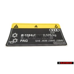 Audi Originale Etichetta Per Condizionatore - 8W0010515B