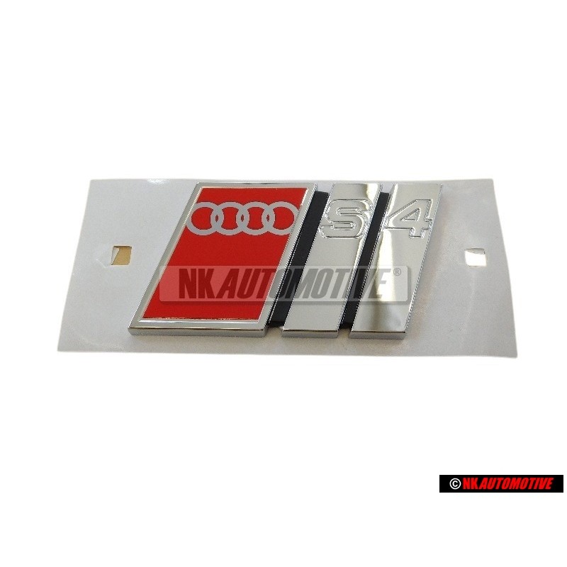 Audi Originale S4 Posteriore Logo Emblema Scritta Cromo Rosso - 8D5853737G 2ZZ