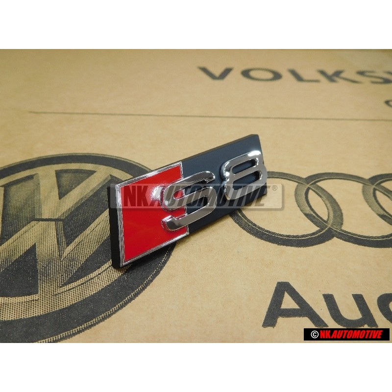 Audi Originale S8 Fronte Logo Emblema Scritta Nero Cromo Rosso - 4E0853740
