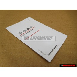 VW Originale Targhetta Di Avvertenza 'Unita D'Ordine 100' - 000010006